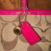 Coach Hot Pink Signature Logo Tote