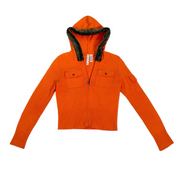 Orange Knit Sweater Jacket (M)