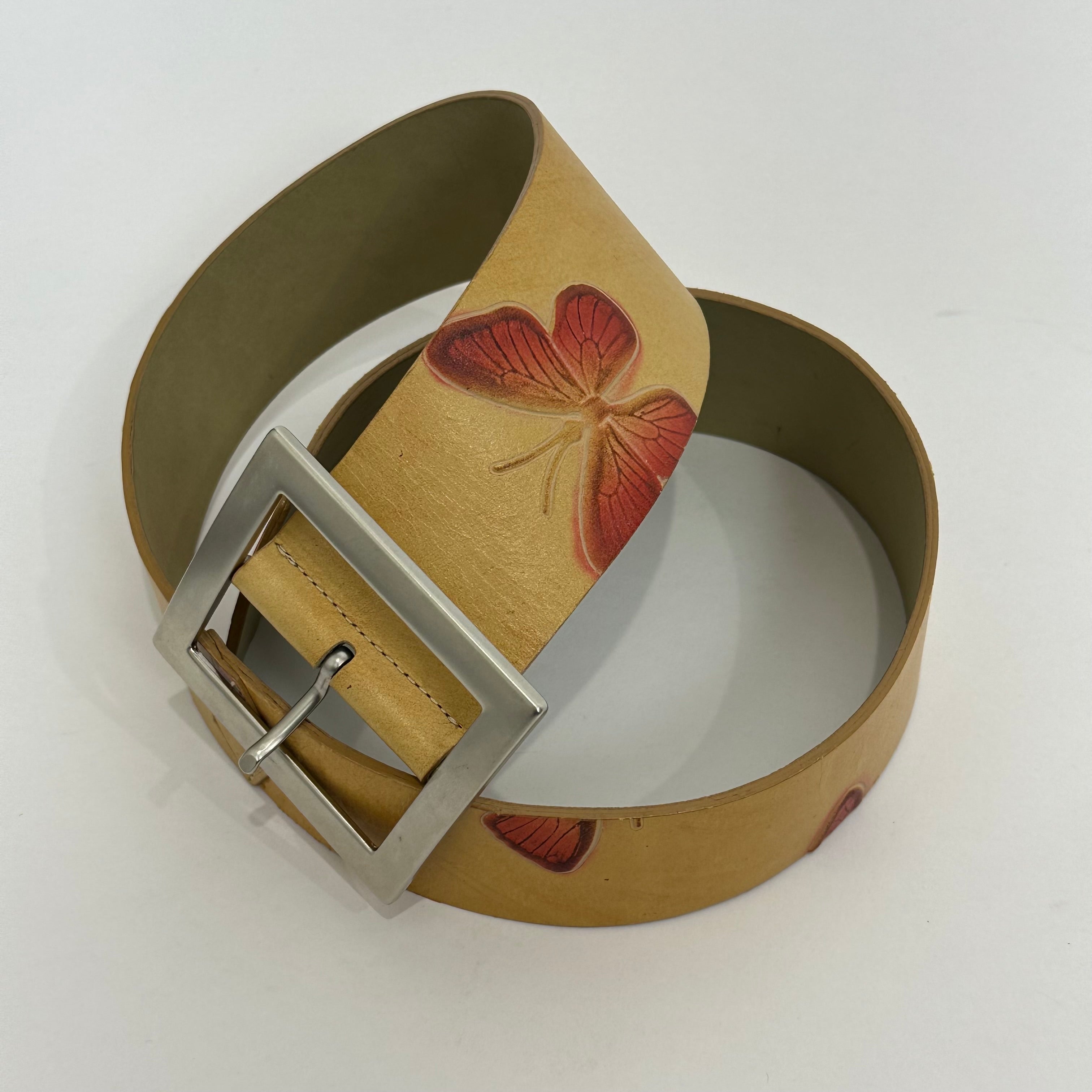 00’s Bebe Leather Butterfly Belt (S)