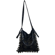 Vintage Studded Black Hobo Bag