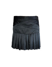 Pleated Silk Mini Skirt (S)