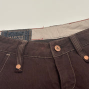 Marithe Francois Girbaud Low Rise Brown Flared Cropped Pants (XS)