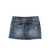 STAR DENIM MINI SKIRT (S)