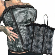 VTG Tripp nyc gingham spider web corset (L/XL)