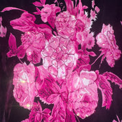 Y2K Pink & Black Floral Handkerchief Hem Midi Dress (XL)