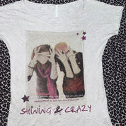 2000s Scene Girl “Shining & Crazy” Graphic Baby Tee (XS)
