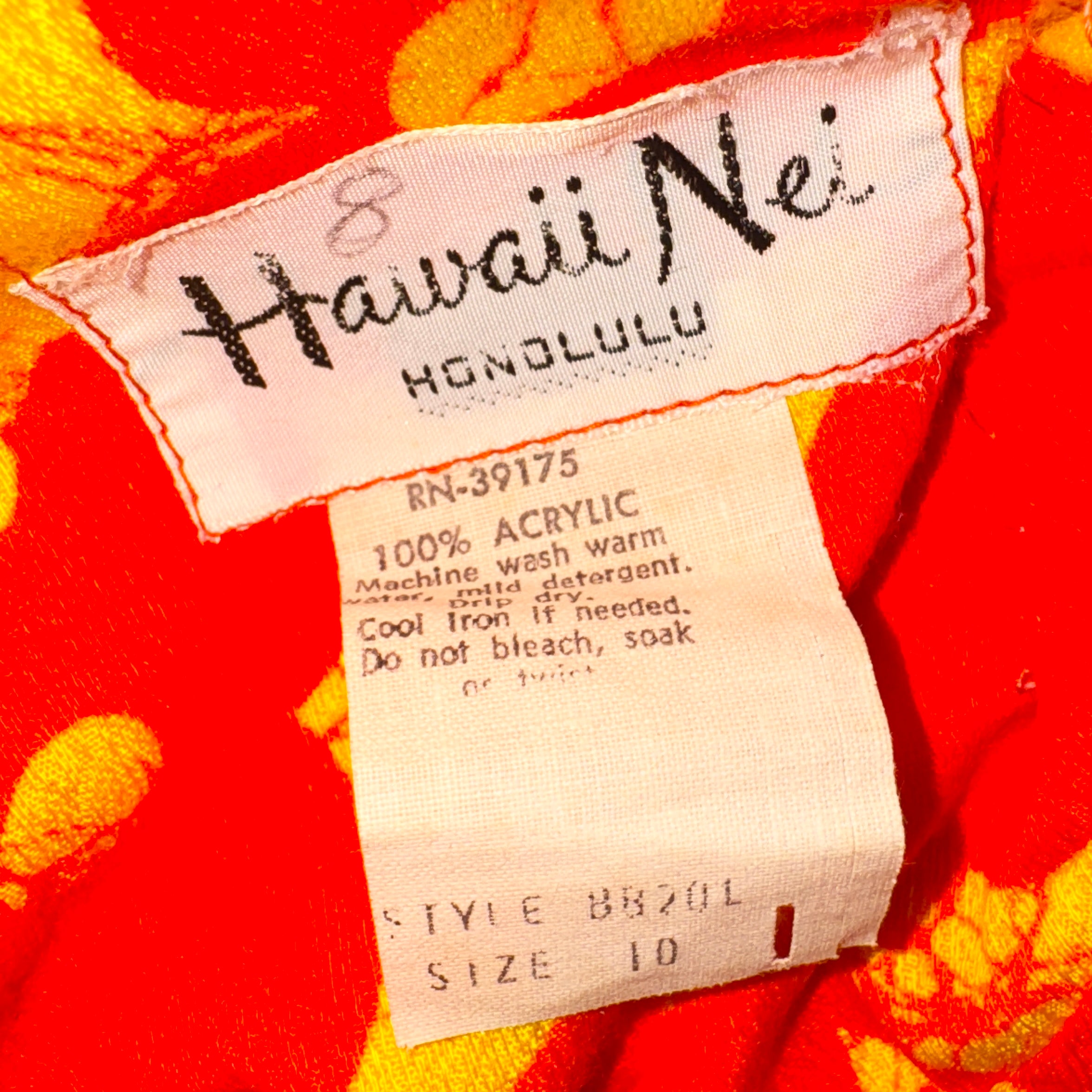 70s Hawaiian Halter Maxi Dress (M)