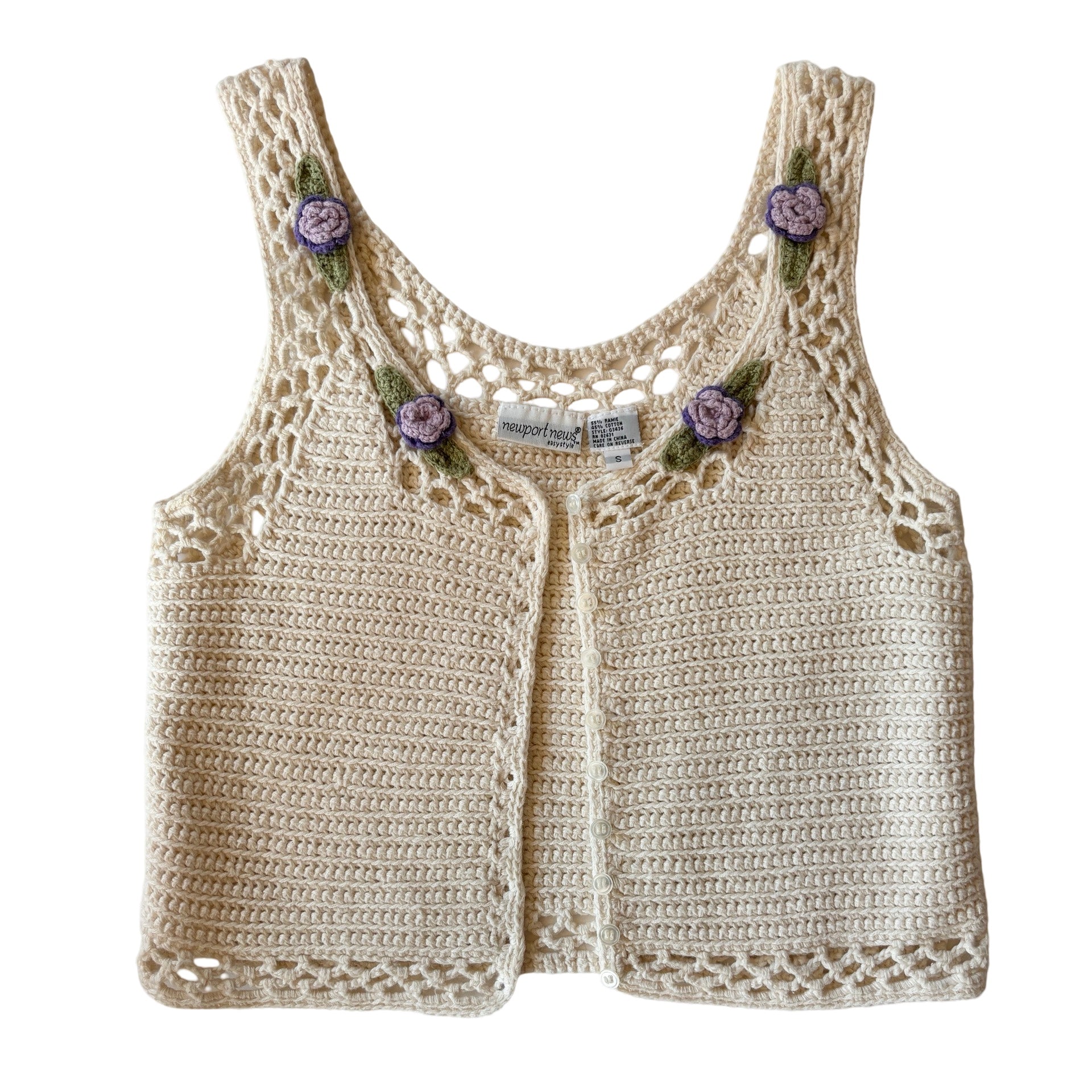 90s Crochet Florette Tank (S)