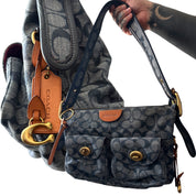 Coach signature chambray cargo shoulder bag