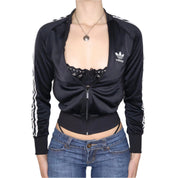 Y2K ADIDAS Black Track Jacket (XS)