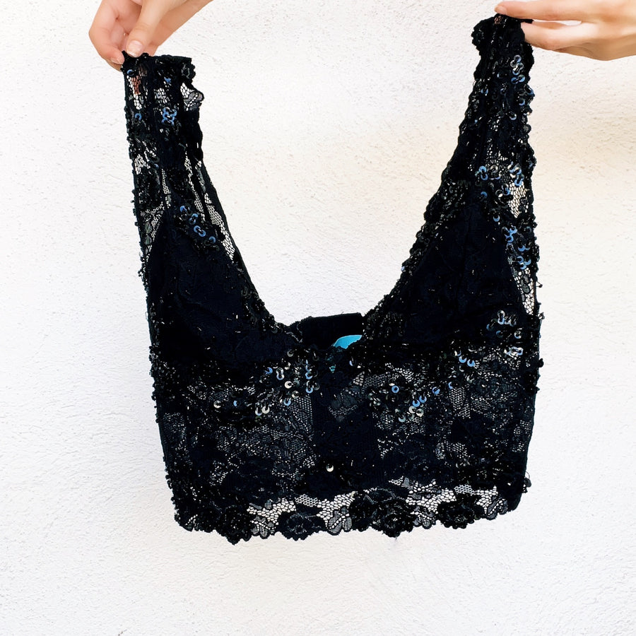 Black Sparkly Bralette Size M - $16 (73% Off Retail) - From Cecilia