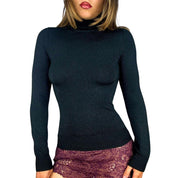 Bebe Silk Knit Shimmer Turtleneck (XS)