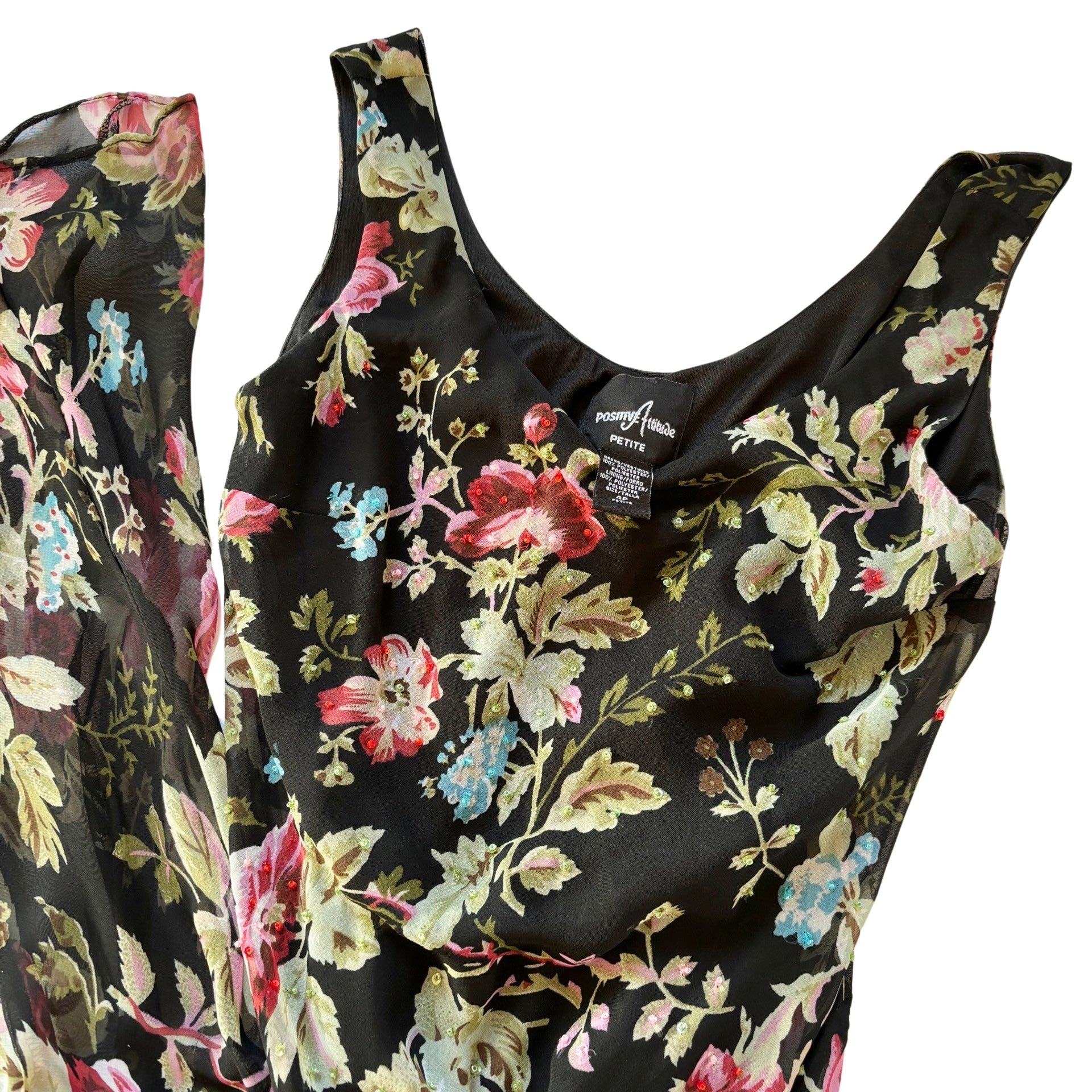 90s Floral Maxi Dress (S)
