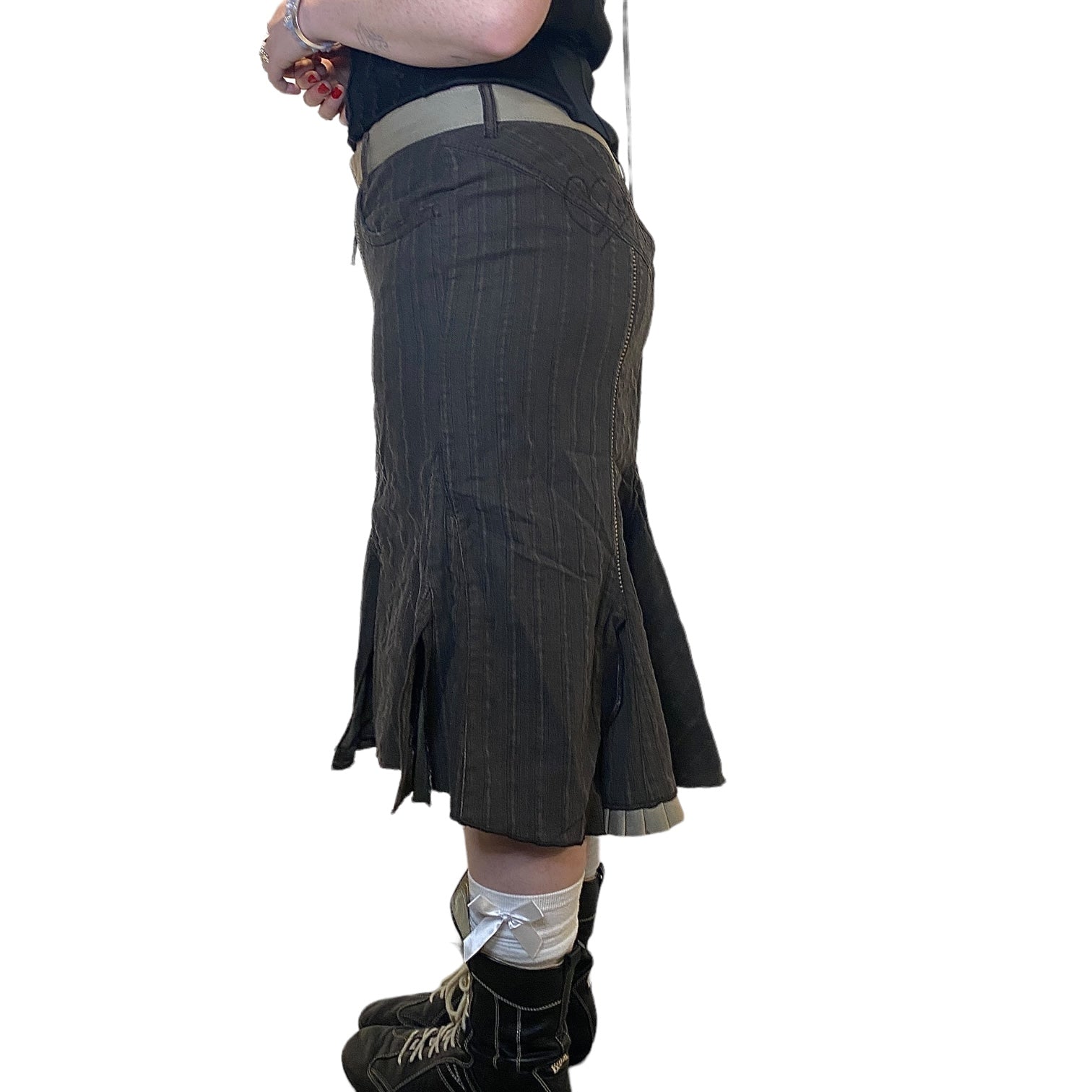Vintage 90s Parisian Ruffle Tiered Skirt (M)