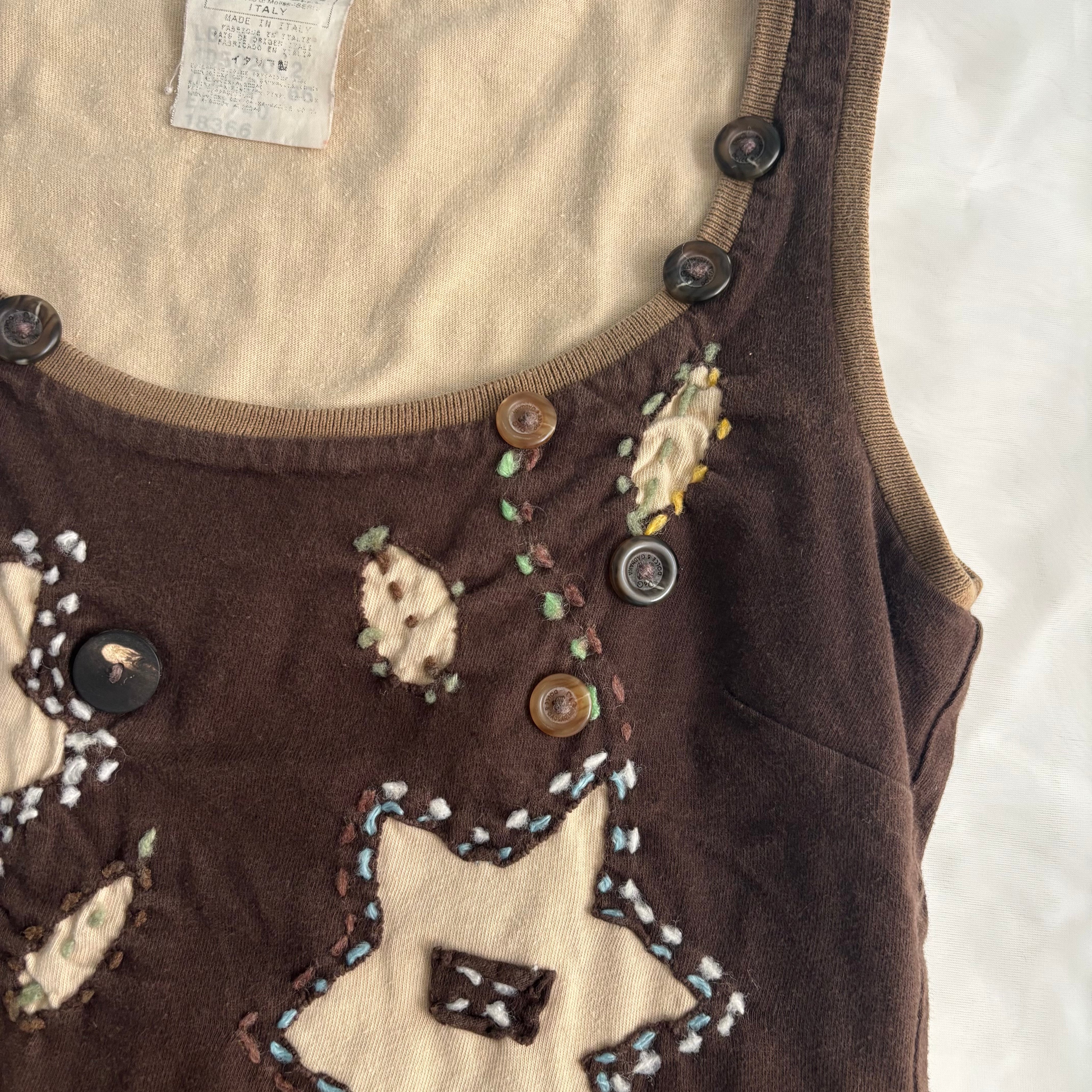 D&G “Always Check the Label” Button Floral Top (S)