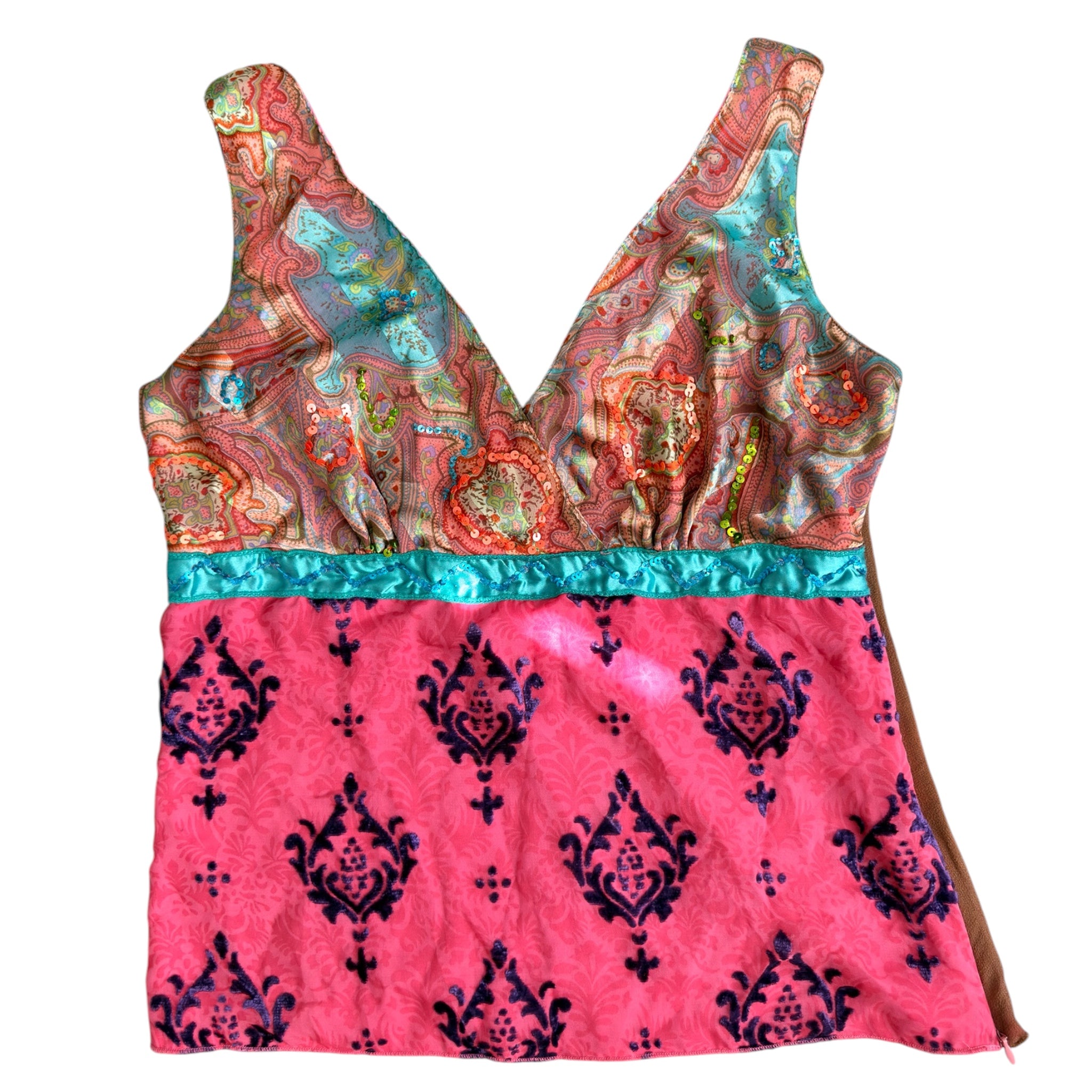 Boho sleeveless mesh top (M)
