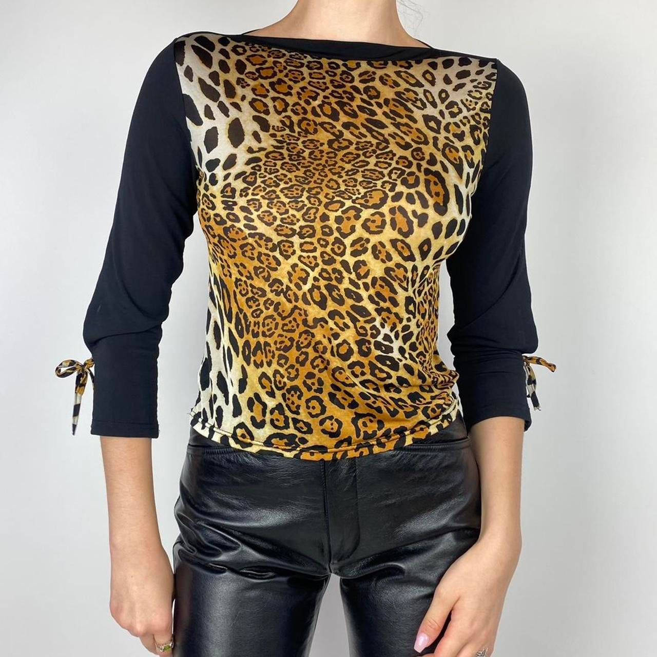 Vintage Slinky Leopard Print Top (S)