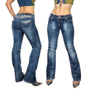 Y2K Embellished Low Rise Jeans (M)