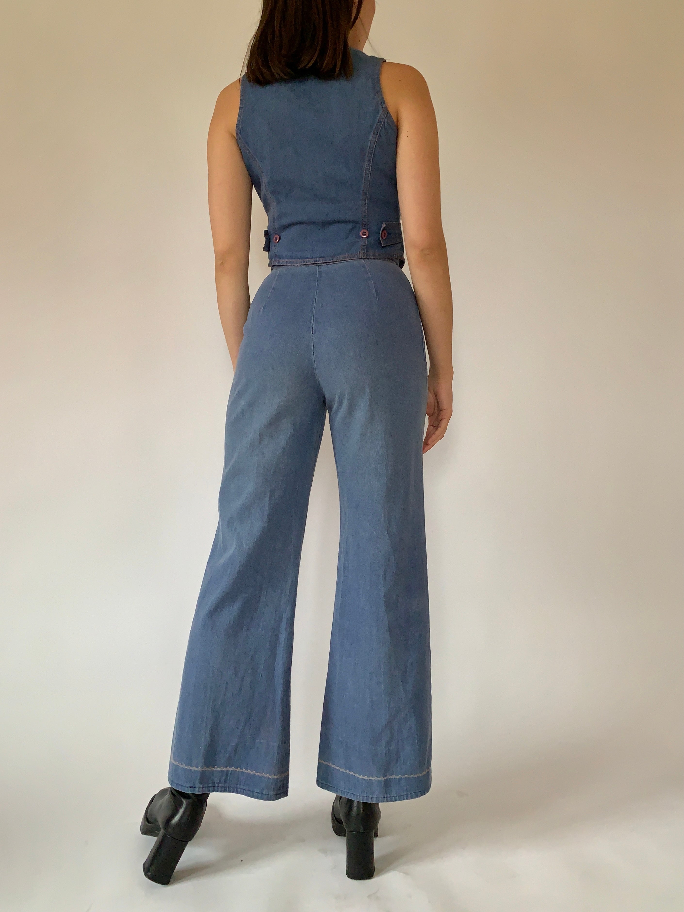 Vintage 1970s Denim Suit (S)