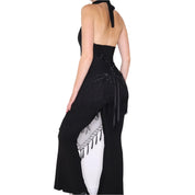 90s Sexy Black Halter Jumpsuit (S/M)
