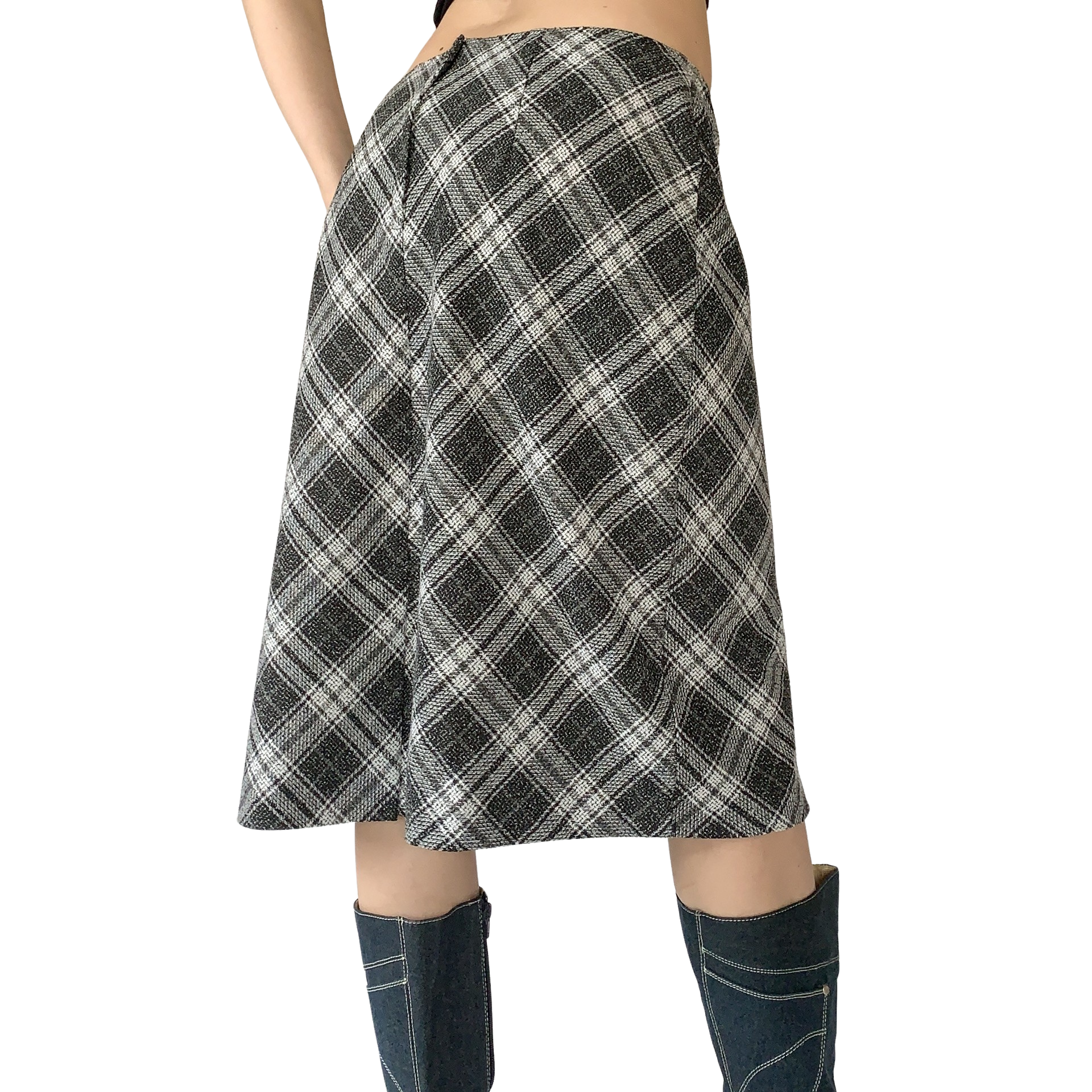 Vintage 1990s Plaid Midi (M)