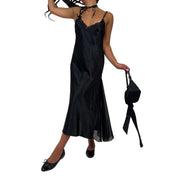 Oscar De La Renta Black Bow Maxi Slip Dress (M/L)