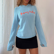 Vintage Roxy Blue Hooded Knit Sweater (S)