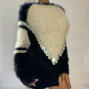 Italian vintage fur sweater with sequin (S/M)