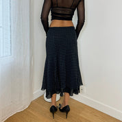 Vintage Polka Dot Mesh Skirt (S)