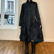 Vintage Goth Black Maxi Coat (S)