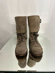 Vintage Suede AllSaints Leather Buckle Ankle Boots (UK 5 EU 38 US 7)