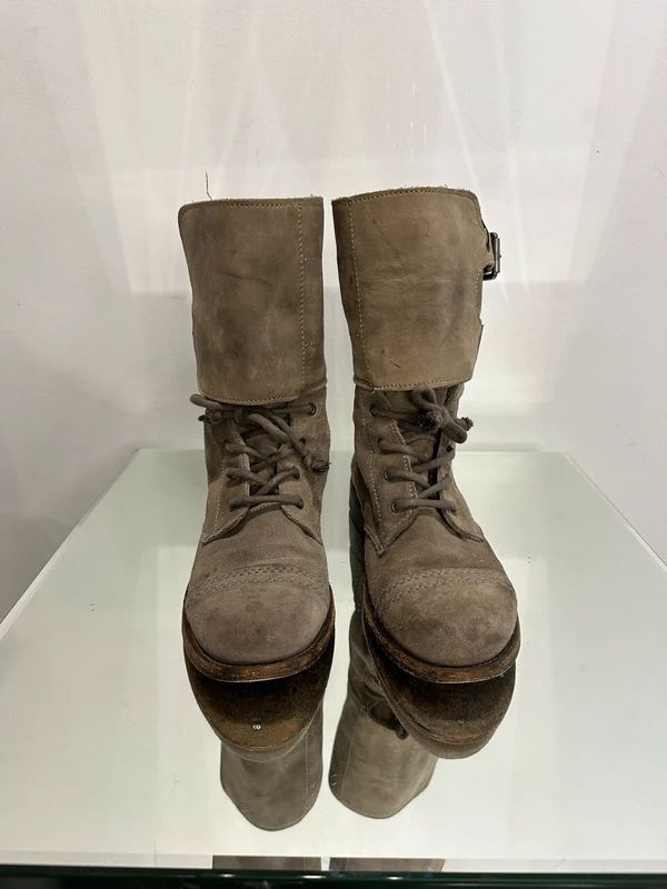 Vintage Suede AllSaints Leather Buckle Ankle Boots (UK 5 EU 38 US 7)
