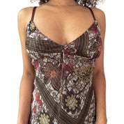 Vintage Italian Silk Metallic Mesh Slip Dress (S) ⠀