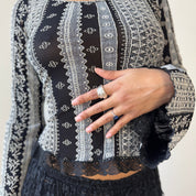 Morgan De Toi Black Mesh Top (S)