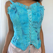 Vintage Turquoise Corset Top (M)