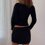 Vintage Italian Black Graphic Long Sleeve Top (S)