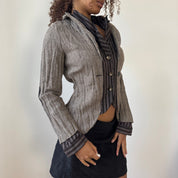 Vintage Herringbone Blazer with Patches (S/M)