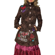 Embroidered Butterfly Graphic Corduroy Tapestry Coat (M)