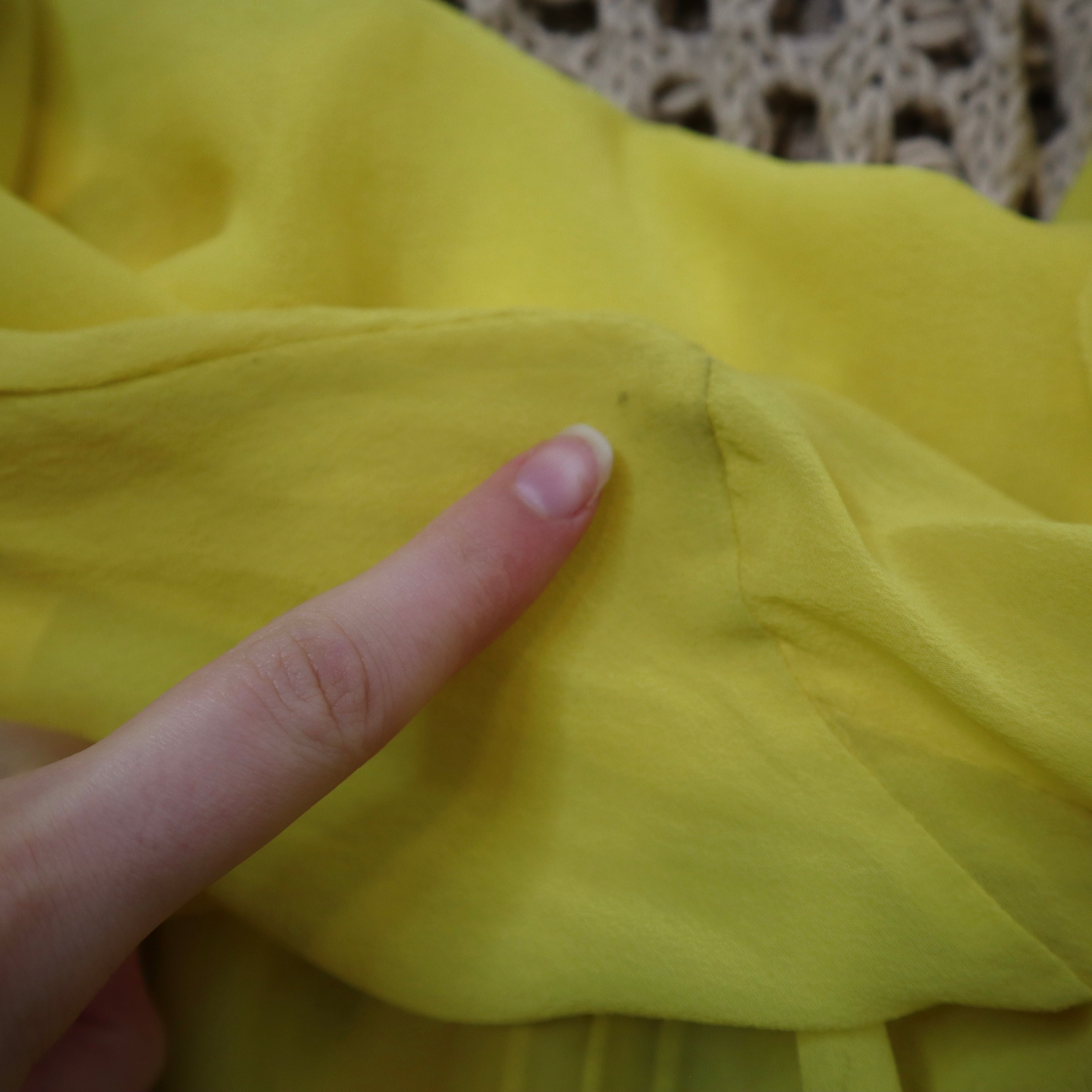 Y2K GAI MATTIOLO Yellow Silk Boho Top (M)