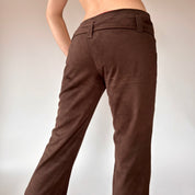 Y2K Chocolate Brown Belted Flares (S)