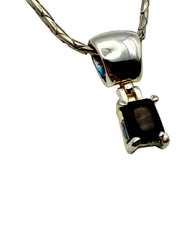 Black stone silver necklace