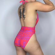 90s Neon One Piece Swimsuit (S)