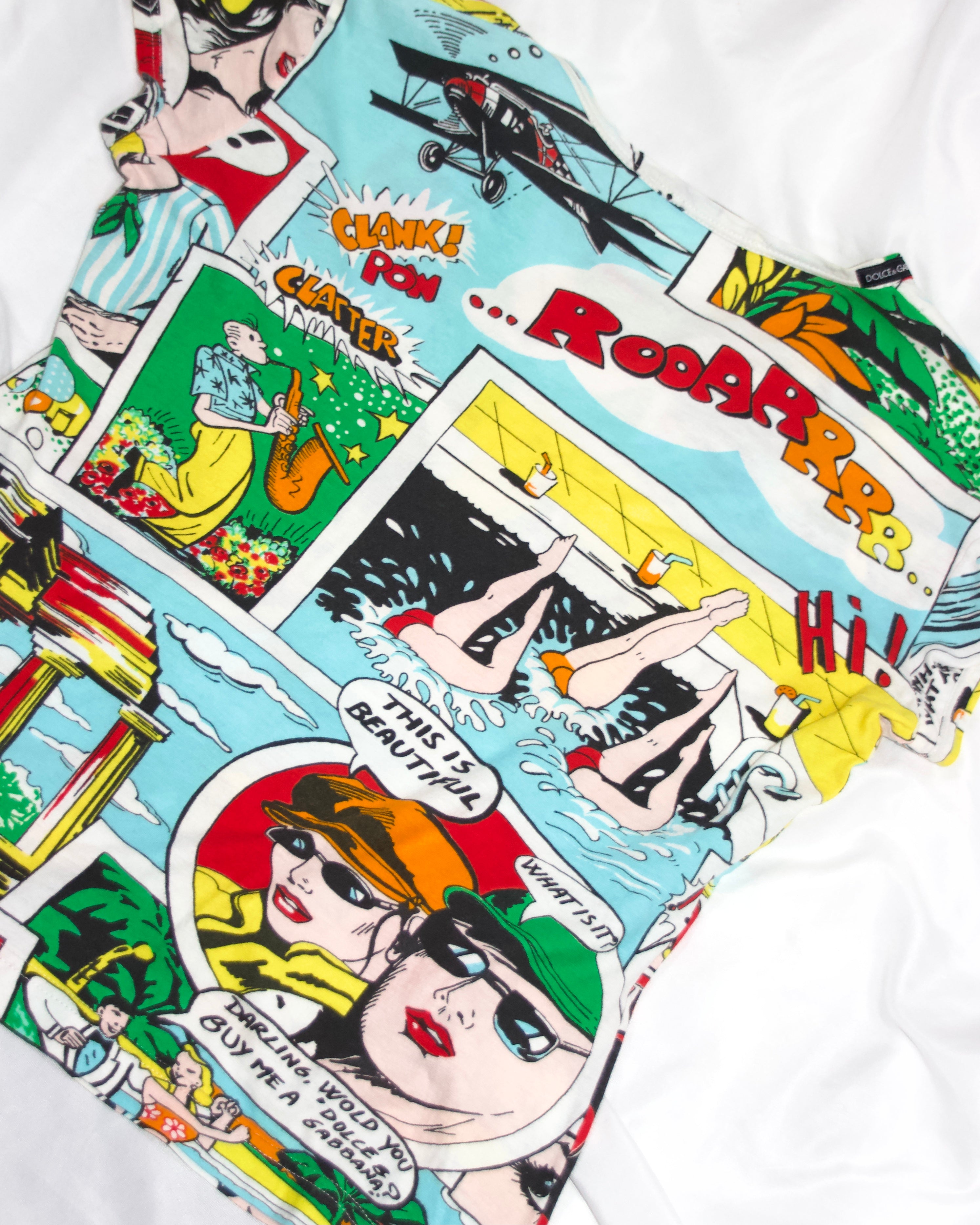 SS2004 Dolce & Gabbana Pop Art Comic Baby Tee (XS/S)
