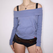 Y2K ESPRIT Periwinkle Off the Shoulder Top (M)