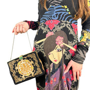 1960s Jade Clasp Tapestry Handbag