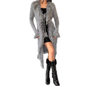 Y2K Ruffly Duster Cardigan (L)