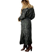 Pablo Valentino Parisian Vintage Fur Trim Suede Leather Patchwork Coat (M/L)