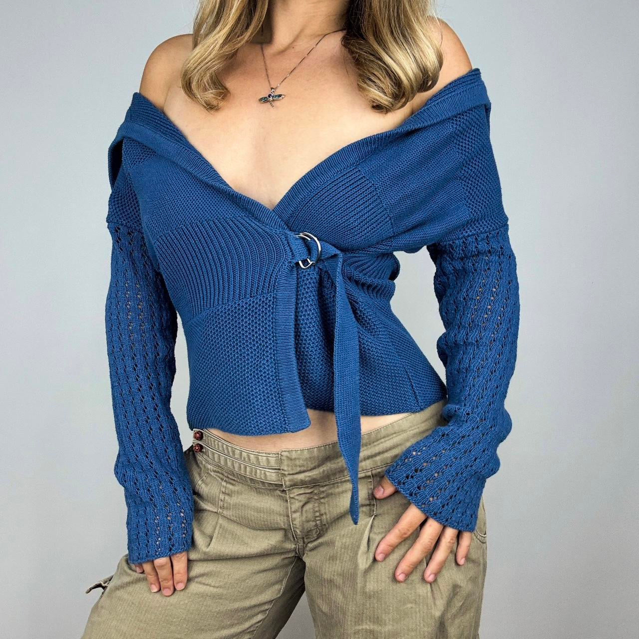 Buckle Detail Wrap Sweater (S/M)