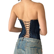 Denim & Leopard Corset (XS)