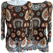 Y2K open knit crochet top (S)